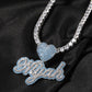 Blue Love Layered VVS Name Necklace